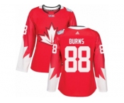 Women's Adidas Team Canada #88 Brent Burns Premier Red Away 2016 World Cup Hockey Jersey