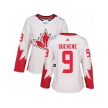 Women's Adidas Team Canada #9 Matt Duchene Authentic White Home 2016 World Cup Hockey Jersey