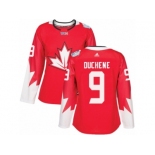 Women's Adidas Team Canada #9 Matt Duchene Premier Red Away 2016 World Cup Hockey Jersey