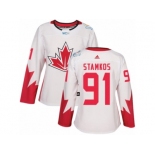 Women's Adidas Team Canada #91 Steven Stamkos Authentic White Home 2016 World Cup Hockey Jersey