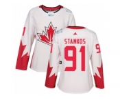 Women's Adidas Team Canada #91 Steven Stamkos Authentic White Home 2016 World Cup Hockey Jersey