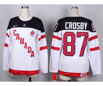 women nhl jerseys team canada #87 crosby white[100 th]