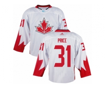 Youth Adidas Team Canada #31 Carey Price Authentic White Home 2016 World Cup Ice Hockey Jersey