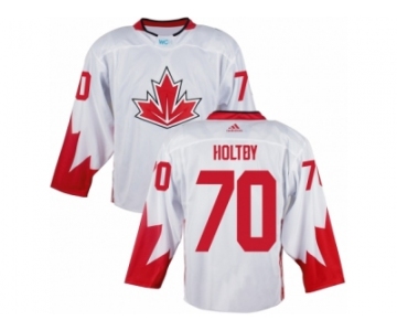 Youth Adidas Team Canada #70 Braden Holtby Authentic White Home 2016 World Cup Ice Hockey Jersey