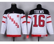 Youth nhl team canada #16 toews white jerseys[100 th]