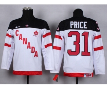 Youth nhl team canada #31 price white jerseys[100 th]