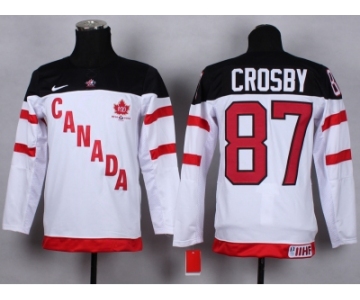 Youth nhl team canada #87 crosby white jerseys[100 th]