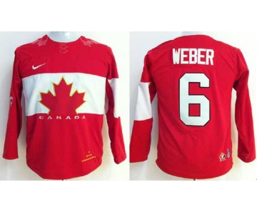 youth nhl jerseys team canada #6 weber red[2014 winter olympics]