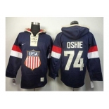 2014 winter olympics nhl jerseys #74 oshie blue USA[pullover hooded sweatshirt]