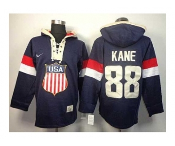 2014 winter olympics nhl jerseys #88 kane blue USA[pullover hooded sweatshirt]