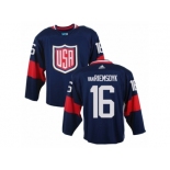 Men Adidas Team USA #16 James van Riemsdyk Navy Blue Away 2016 World Cup Ice nhl Jersey