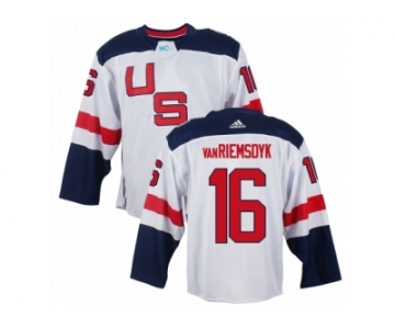 Men Adidas Team USA #16 James van Riemsdyk White Home 2016 World Cup Ice Hockey Jersey