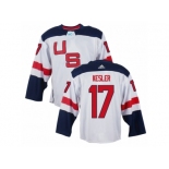 Men Adidas Team USA #17 Ryan Kesler Authentic White Home 2016 World Cup Ice Hockey Jersey