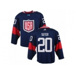 Men Adidas Team USA #20 Ryan Suter Navy Blue Away 2016 World Cup Ice Hockey Jersey