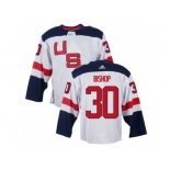 Men Adidas Team USA #30 Ben Bishop White 2016 World Cup Ice Hockey Jersey