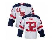 Men Adidas Team USA #32 Jonathan Quick White 2016 World Cup Ice Hockey Jersey