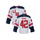 Men Adidas Team USA #42 David Backes White 2016 World Cup Ice Hockey Jersey