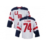 Men Adidas Team USA #74 T. J. Oshie White Home 2016 World Cup Ice Hockey Jersey