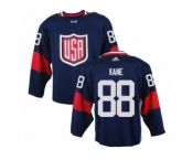 Men Adidas Team USA #88 Patrick Kane Navy Blue 2016 World Cup Ice Hockey Jersey