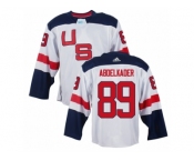 Men Adidas Team USA #89 Justin Abdelkader White Home 2016 World Cup Ice Hockey Jersey