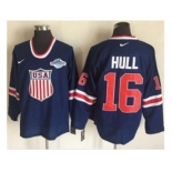 Team USA #16 Brett Hull Navy Blue 2014 Olympic Nike Throwback Stitched NHL Jersey