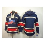 nhl jerseys #37 blue USA[pullover hooded sweatshirt]