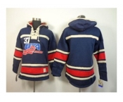 nhl jerseys #37 blue USA[pullover hooded sweatshirt]