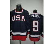 nhl jerseys team usa #9 parise 2010 olympic blue