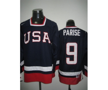 nhl jerseys team usa #9 parise 2010 olympic blue