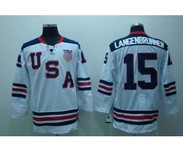 nhl team usa #15 langenbrunner 2010 olympic white