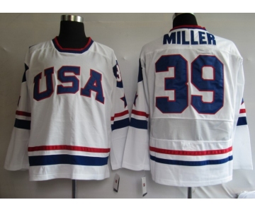 nhl team usa #39 miller 2010 olympic white