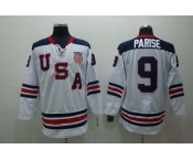 nhl team usa #9 parise 2010 olympic white