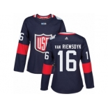 Women's Adidas Team USA #16 James van Riemsdyk Premier Navy Blue Away 2016 World Cup Hockey Jersey