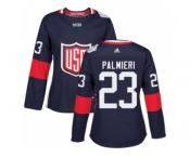 Women's Adidas Team USA #23 Kyle Palmieri Premier Navy Blue Away 2016 World Cup Hockey Jersey