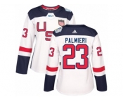 Women's Adidas Team USA #23 Kyle Palmieri Premier White Home 2016 World Cup Hockey Jersey