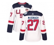 Women's Adidas Team USA #27 Ryan McDonagh Authentic White Home 2016 World Cup Hockey Jersey