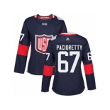 Women's Adidas Team USA #67 Max Pacioretty Authentic Navy Blue Away 2016 World Cup Hockey Jersey