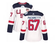 Women's Adidas Team USA #67 Max Pacioretty Authentic White Home 2016 World Cup Hockey Jersey