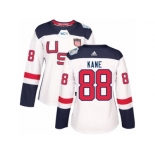 Women's Adidas Team USA #88 Patrick Kane Premier White Home 2016 World Cup Hockey Jersey