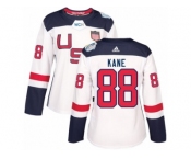 Women's Adidas Team USA #88 Patrick Kane Premier White Home 2016 World Cup Hockey Jersey