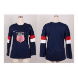 women 2014 winter olympics nhl jerseys blank blue USA