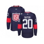 Youth Adidas Team USA #20 Ryan Suter Premier Navy Blue Away 2016 World Cup Ice Hockey Jersey