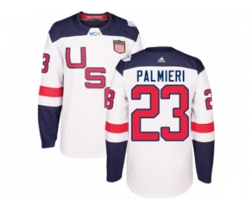 Youth Adidas Team USA #23 Kyle Palmieri Authentic White Home 2016 World Cup Ice Hockey Jersey