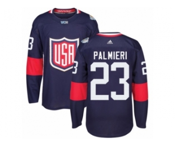 Youth Adidas Team USA #23 Kyle Palmieri Premier Navy Blue Away 2016 World Cup Ice Hockey Jersey