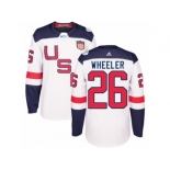 Youth Adidas Team USA #26 Blake Wheeler Premier White Home 2016 World Cup Ice Hockey Jersey