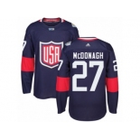 Youth Adidas Team USA #27 Ryan McDonagh Authentic Navy Blue Away 2016 World Cup Ice Hockey Jersey