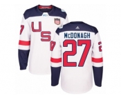 Youth Adidas Team USA #27 Ryan McDonagh Premier White Home 2016 World Cup Ice Hockey Jersey