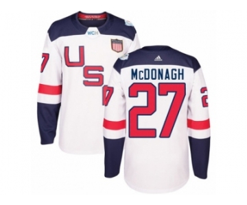 Youth Adidas Team USA #27 Ryan McDonagh Premier White Home 2016 World Cup Ice Hockey Jersey