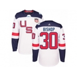 Youth Adidas Team USA #30 Ben Bishop Authentic White Home 2016 World Cup Ice Hockey Jersey