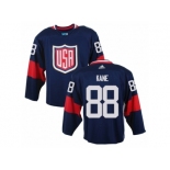 Youth Adidas Team USA #88 Patrick Kane Premier Navy Blue Away 2016 World Cup Ice Hockey Jersey